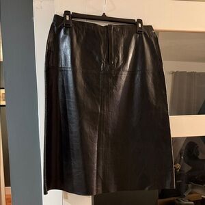 Banana Republic Black Leather Pencil Skirt